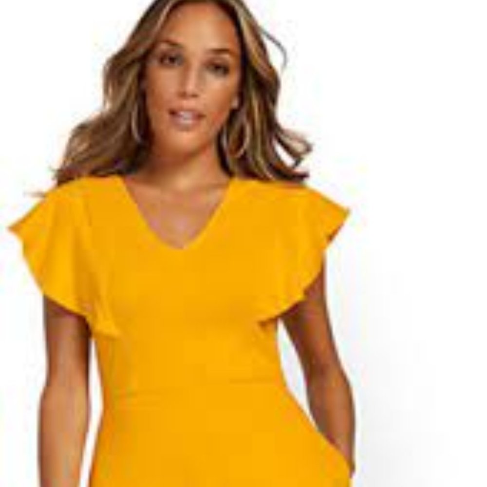 RUFFLED FLARE DRESS - CITY KNITS 2XL